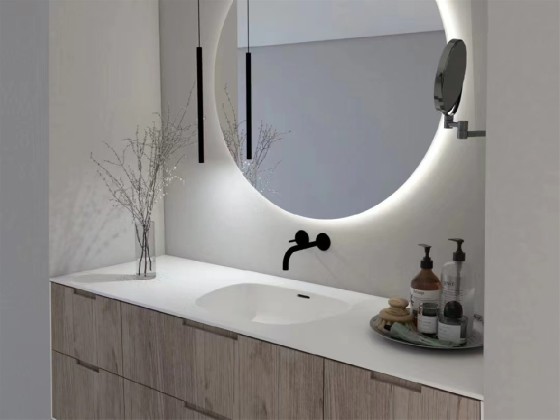 Custom Acrylic Artificial Stone Washbasins Elevate Luxury Hotel Project in Warsaw, Poland