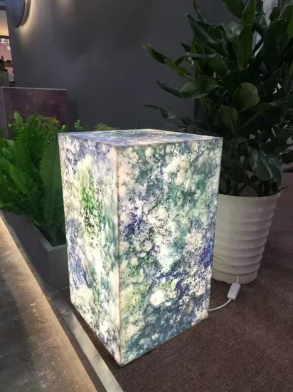 Translucent Modern Blue Veins Quartz Stone Big Slab for Countertop