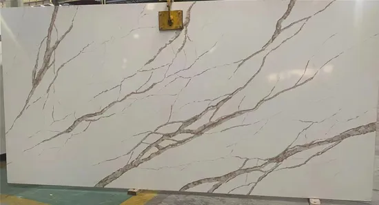 Golden Marble Texture White Quartz Stone for Quartz Stone Counter Top