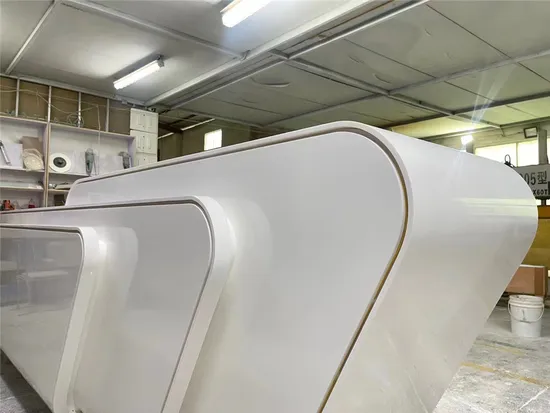 Curving Solid Surface Slabs for Hotel Prefab Bathroom Countertop Furniture Prefab Bathroom Countertop