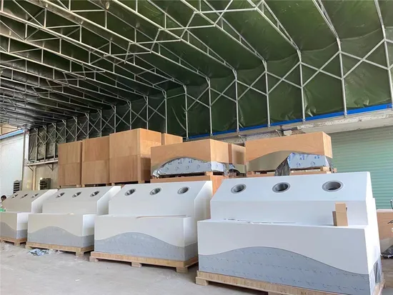 Solid Surface Slabs Countertop for Mechanical Equipment White Marble Basin