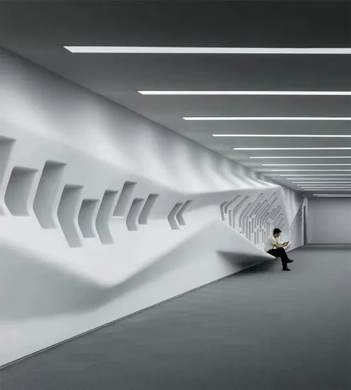 Pure White Marble Basin Solid Surface Slabs Hollowed Walls out Side Ogee Countertop